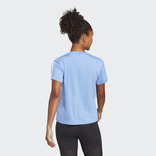 Женская футболка adidas AEROREADY Train Essentials 3-Stripes Tee (Синяя) фотография