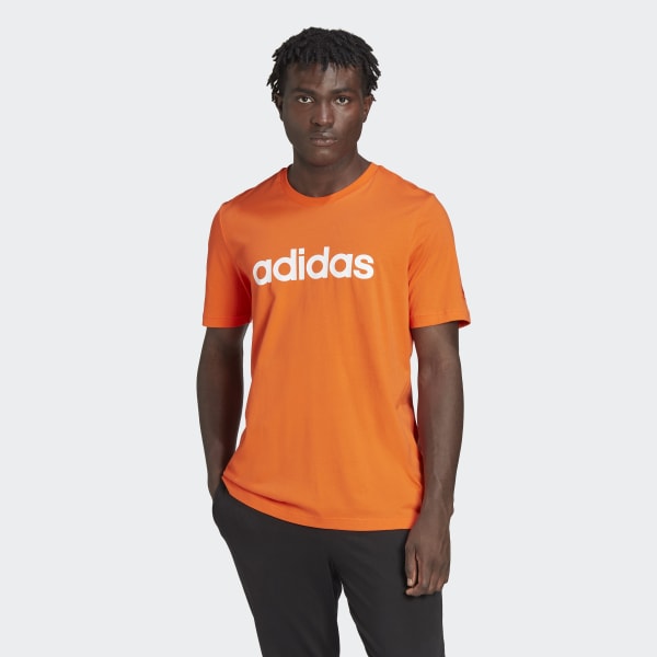 Мужская футболка adidas Essentials Embroidered Linear Logo Tee (Оранжевая) фото