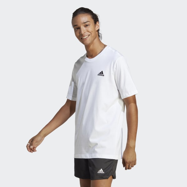 Мужская футболка adidas Essentials Single Jersey Embroidered Small Logo Tee (Белая) фото