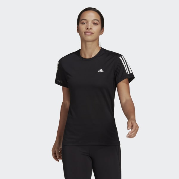 Женская одежда для бега adidas Own the Run Cooler Tee (Черная) фото