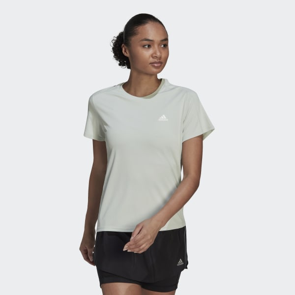 Женская футболка для бега adidas Run It Running Tee (Зеленая) фото