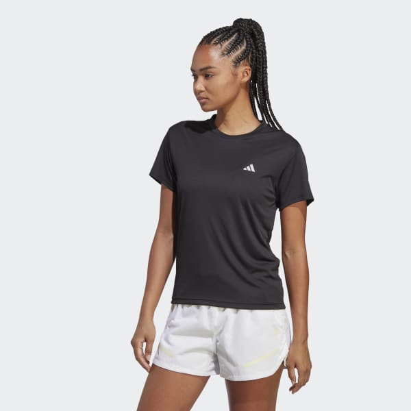 Женская футболка для бега adidas Run It Tee (Черная) фото