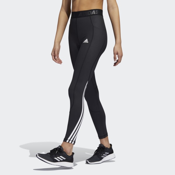 Женские тайтсы adidas Techfit 3-Stripes Long Gym Tights (Черные) фото