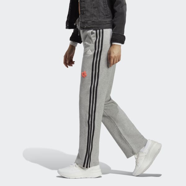 Женские брюки 3-Stripes High Rise Joggers with Chenille Flower Patches ( Серые )