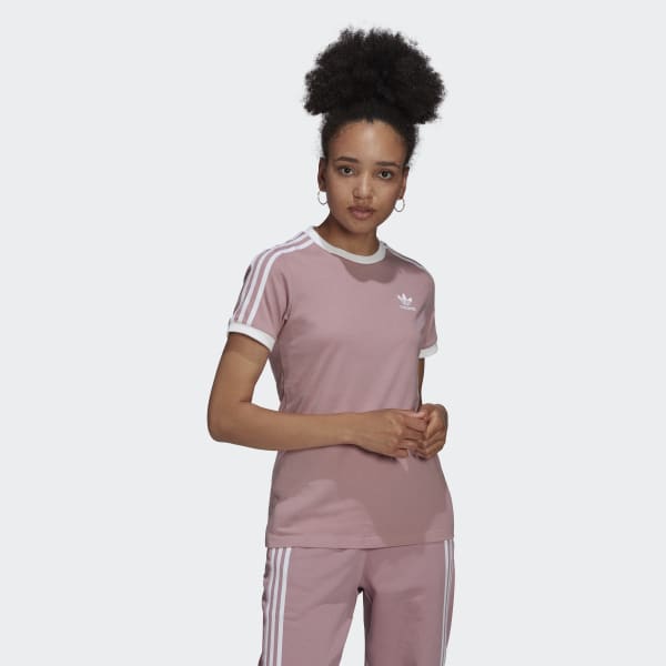 Женская футболка Adicolor Classics 3-Stripes Tee (Фиолетовая) фото