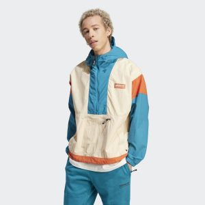 Adidas beige windbreaker sale