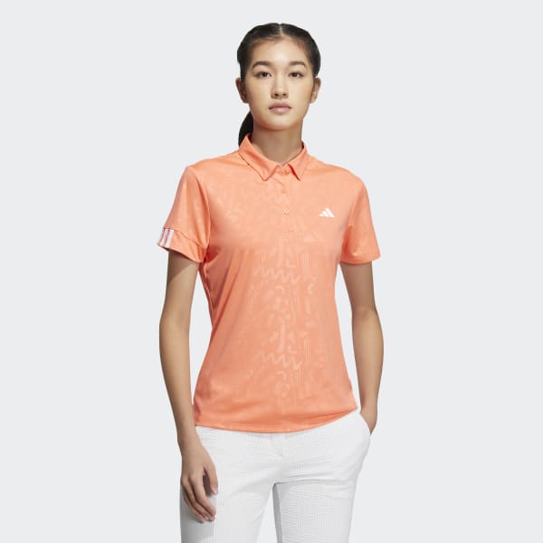 Женская рубашка AEROREADY Deboss Polo Shirt ( Оранжевая ) фото