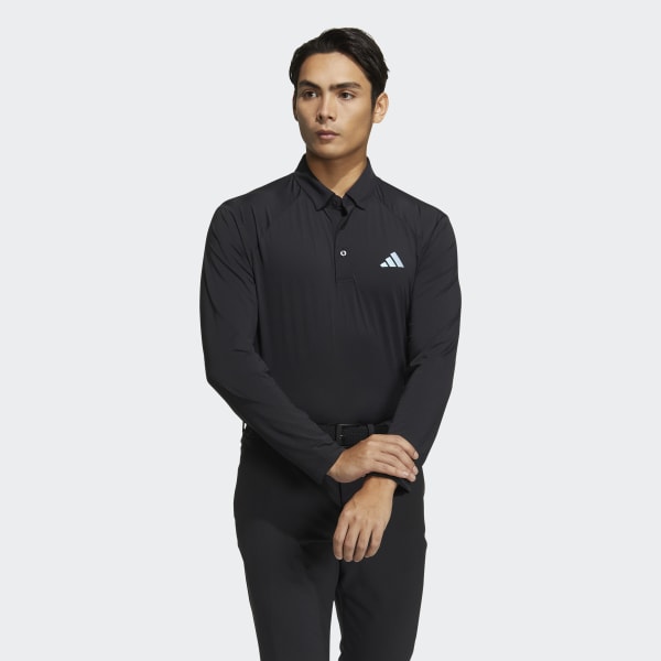 Мужская рубашка AEROREADY Lightweight Long Sleeve Polo Shirt ( Черная ) фото