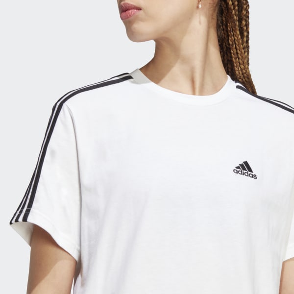 Женская футбольная форма Essentials 3-Stripes Single Jersey Crop Top ( Белая ) фото