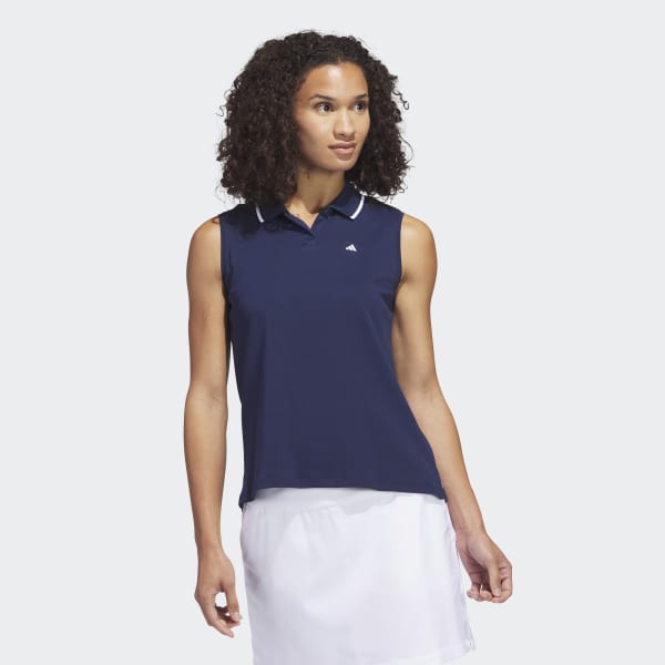 Женская рубашка Go-To Piqu? Sleeveless Golf Polo Shirt ( Синяя ) фотография