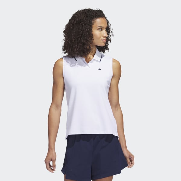Женская рубашка Go-To Piqu? Sleeveless Golf Polo Shirt ( Белая ) фотография