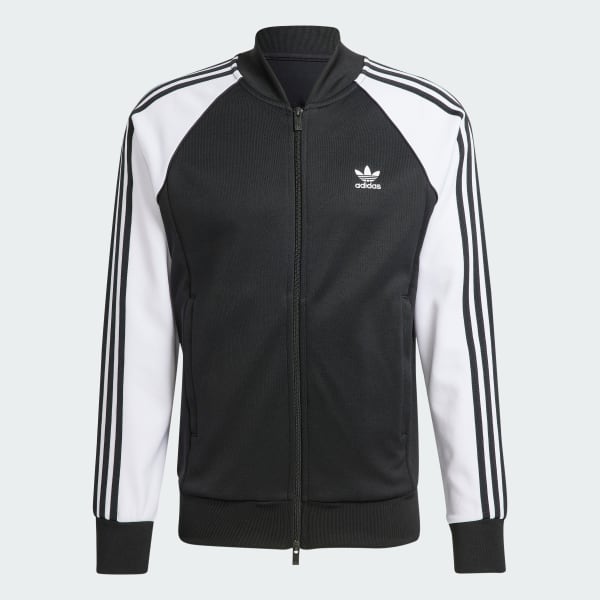 Adidas black and outlet white track jacket