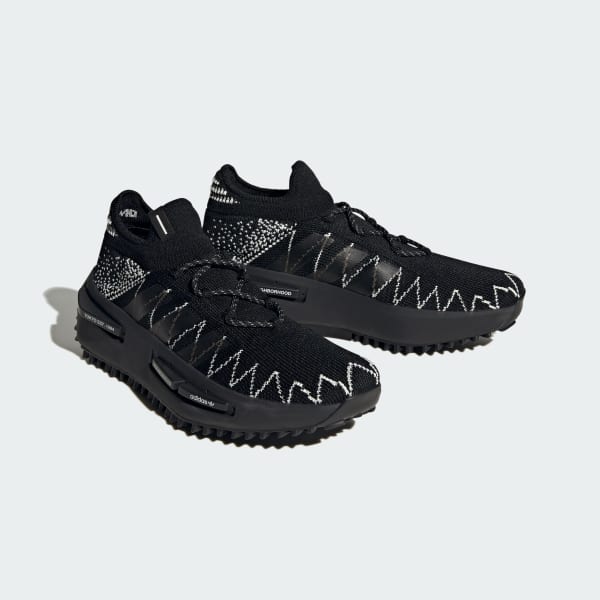 Adidas black cheap knit shoes