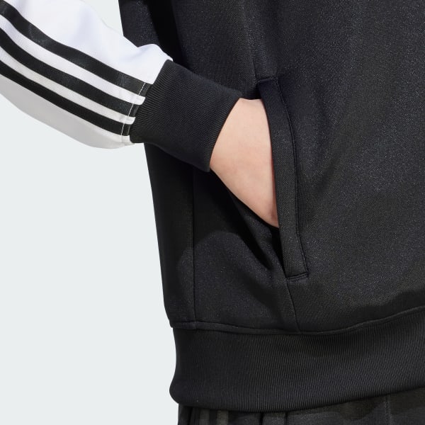 Adidas originals black track 2024 top