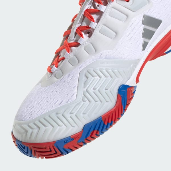 Red and white sale adidas tennis shoes