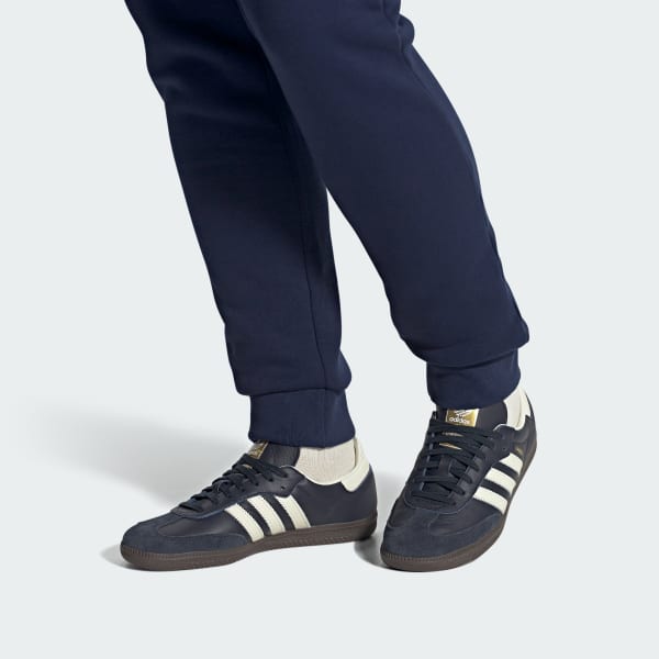 Adidas white & navy samba sale og shoes