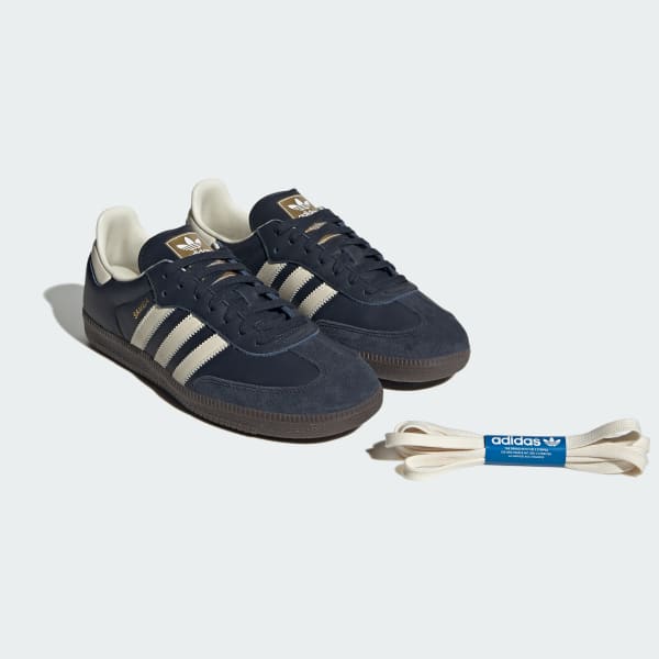 Adidas white & navy samba sales og shoes