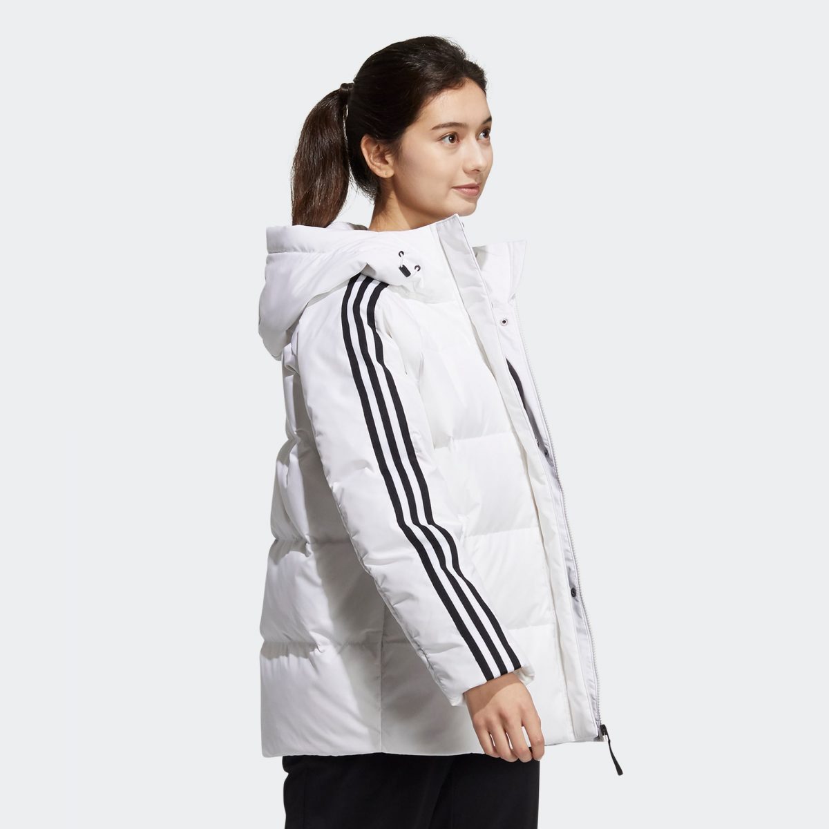 Adidas originals three stripe padded jacket hot sale in red