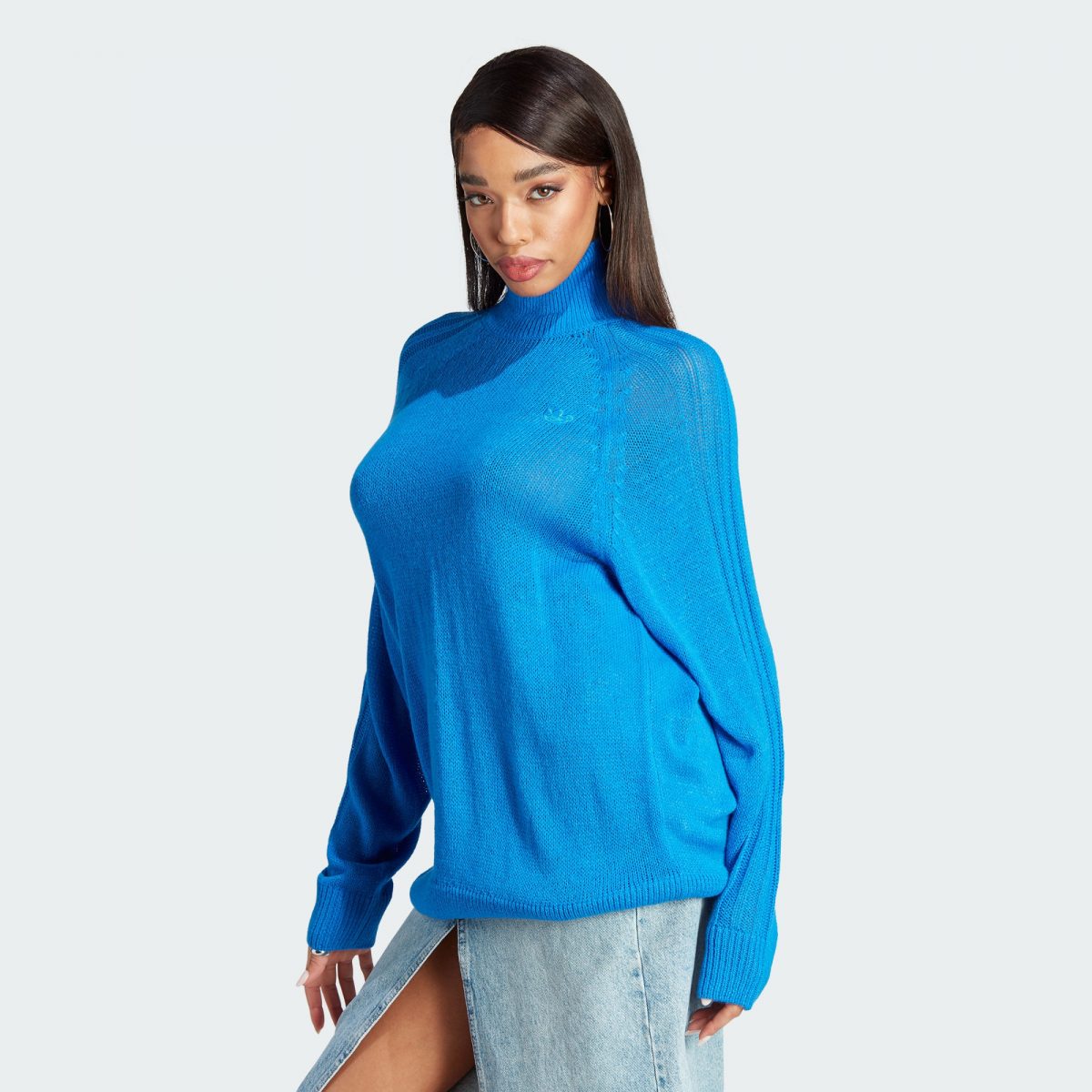 Женский свитер adidas BLUE VERSION KNIT SWEATER фотография