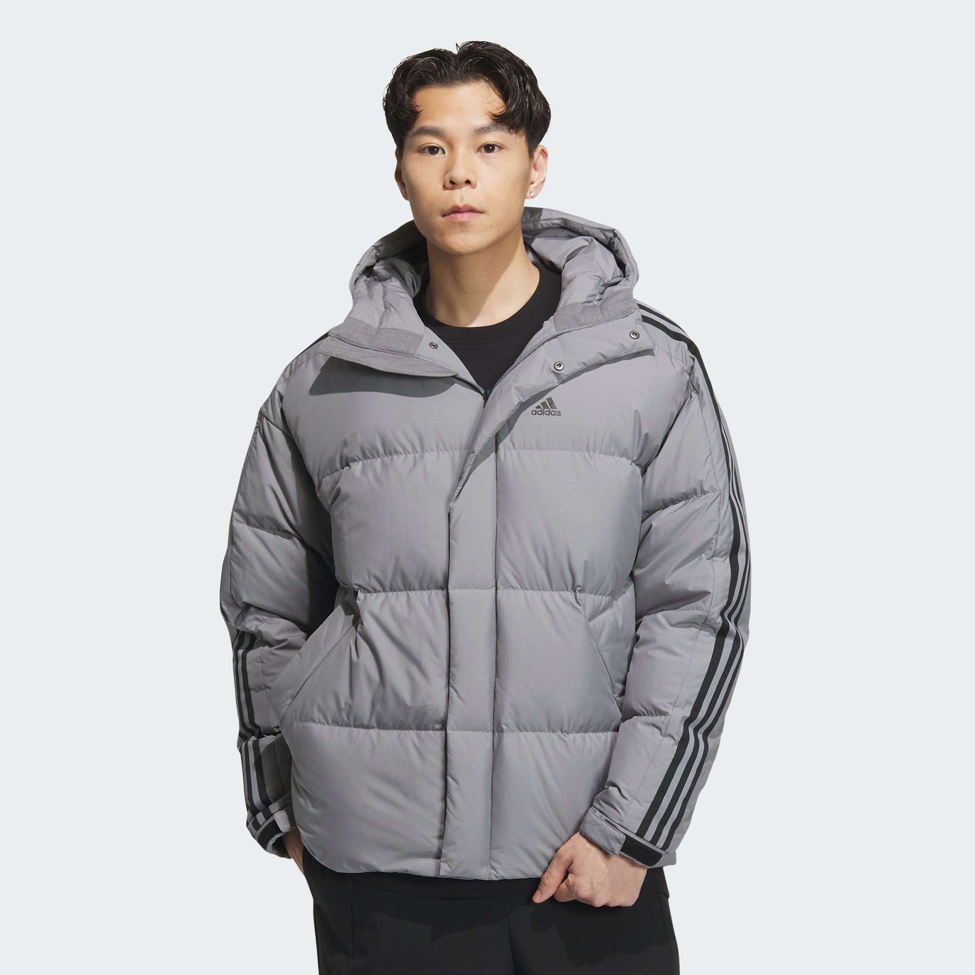 Adidas 3 clearance stripes down jacket