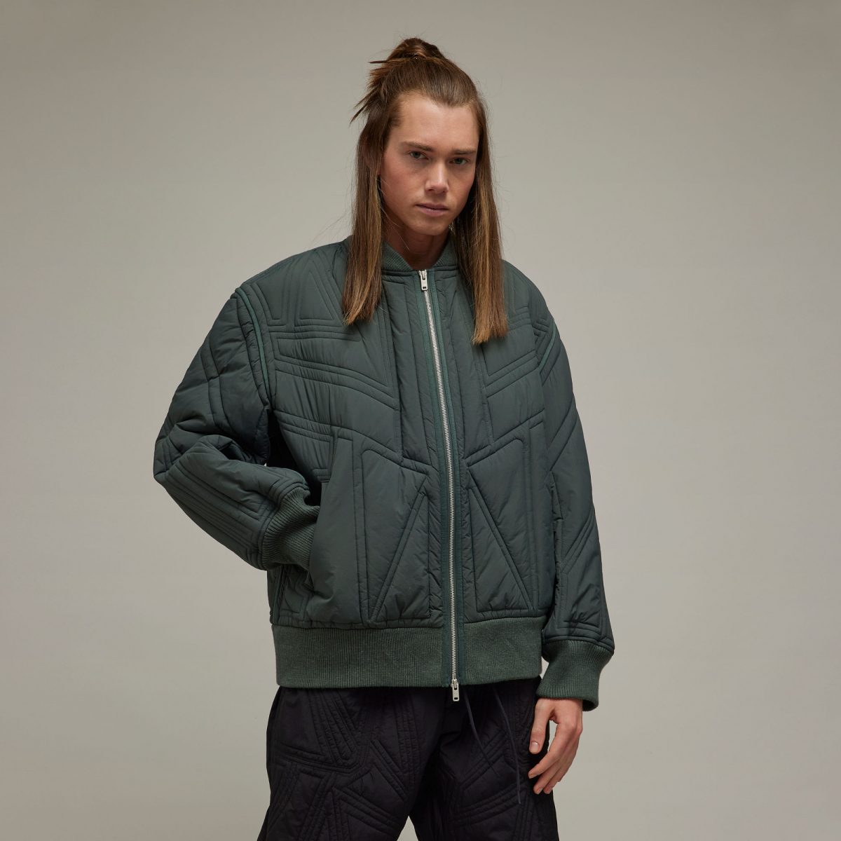 Grey adidas hotsell bomber jacket