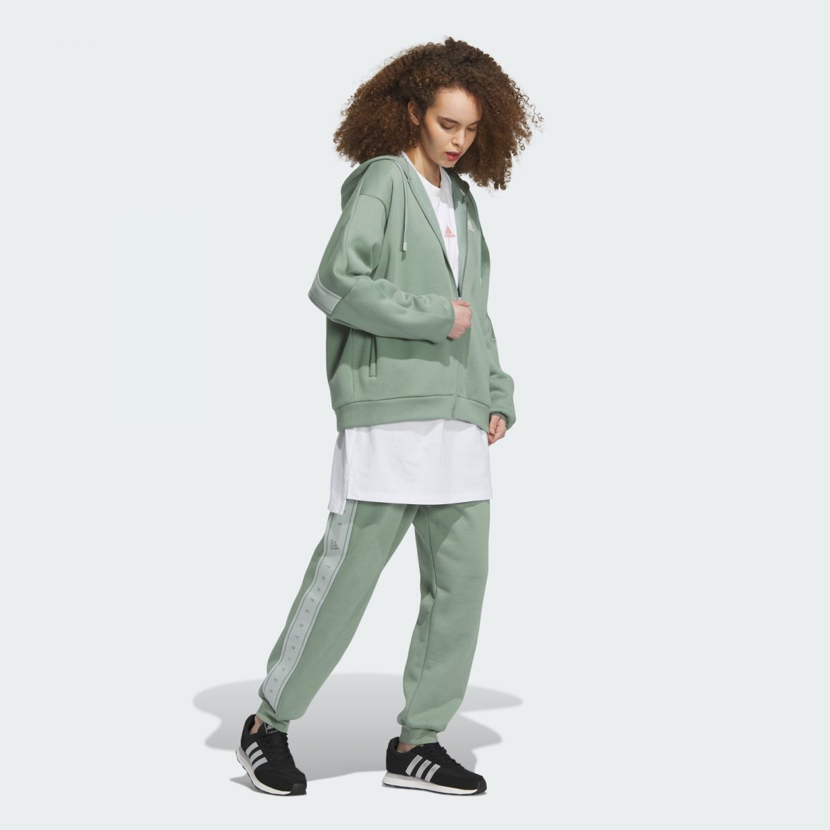 Женское худи adidas WORDING FLEECE FULL-ZIP HOODIE