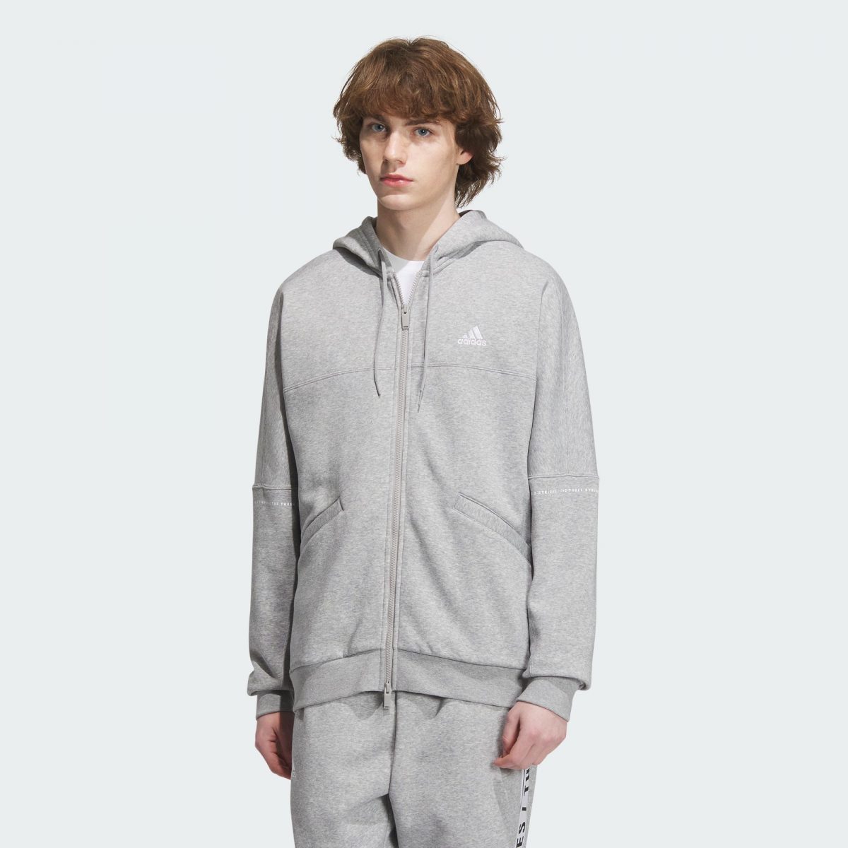 Худи adidas WORDING FLEECE FULL-ZIP HOODIE