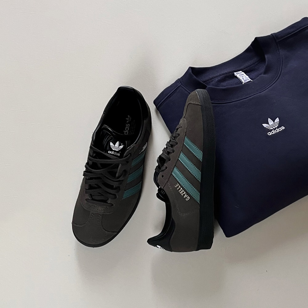 Gray adidas best sale gazelle shoes