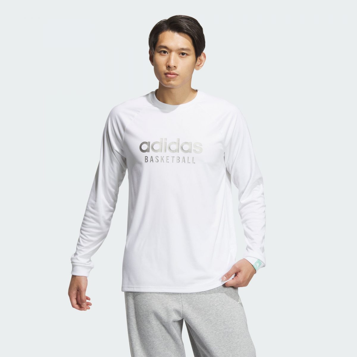 Мужской свитшот adidas LONG SLEEVE BASKETBALL ARDY TEE белый фотография