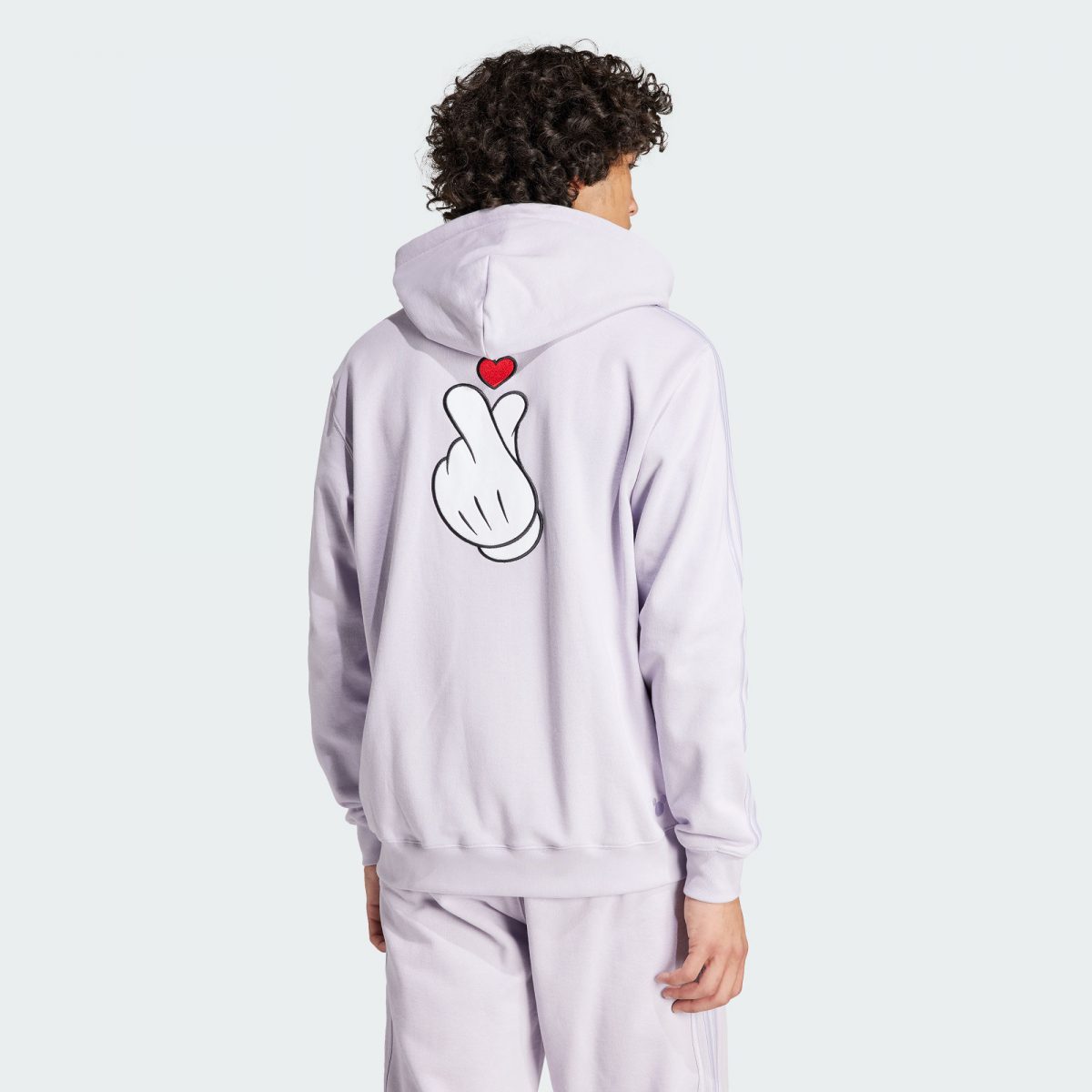 Мужское худи adidas MICKEY MOUSE APPLIQUÉ HOODIE серебристое фотография