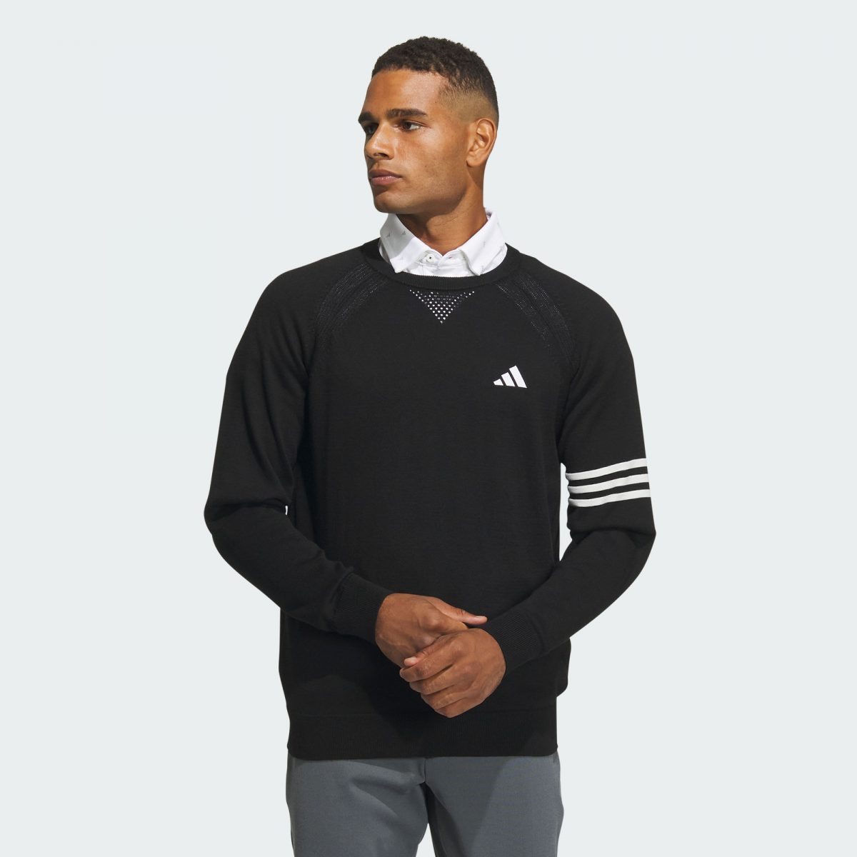 Мужской свитшот adidas LONG SLEEVE PULLOVER SWEATER черный фото