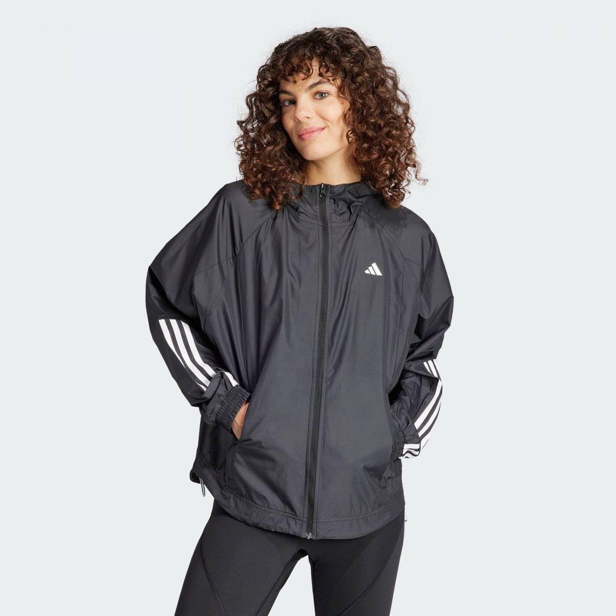 Женский свитшот adidas WIND.RDY HYPERGLAM WINDBREAKER черно-белый фото