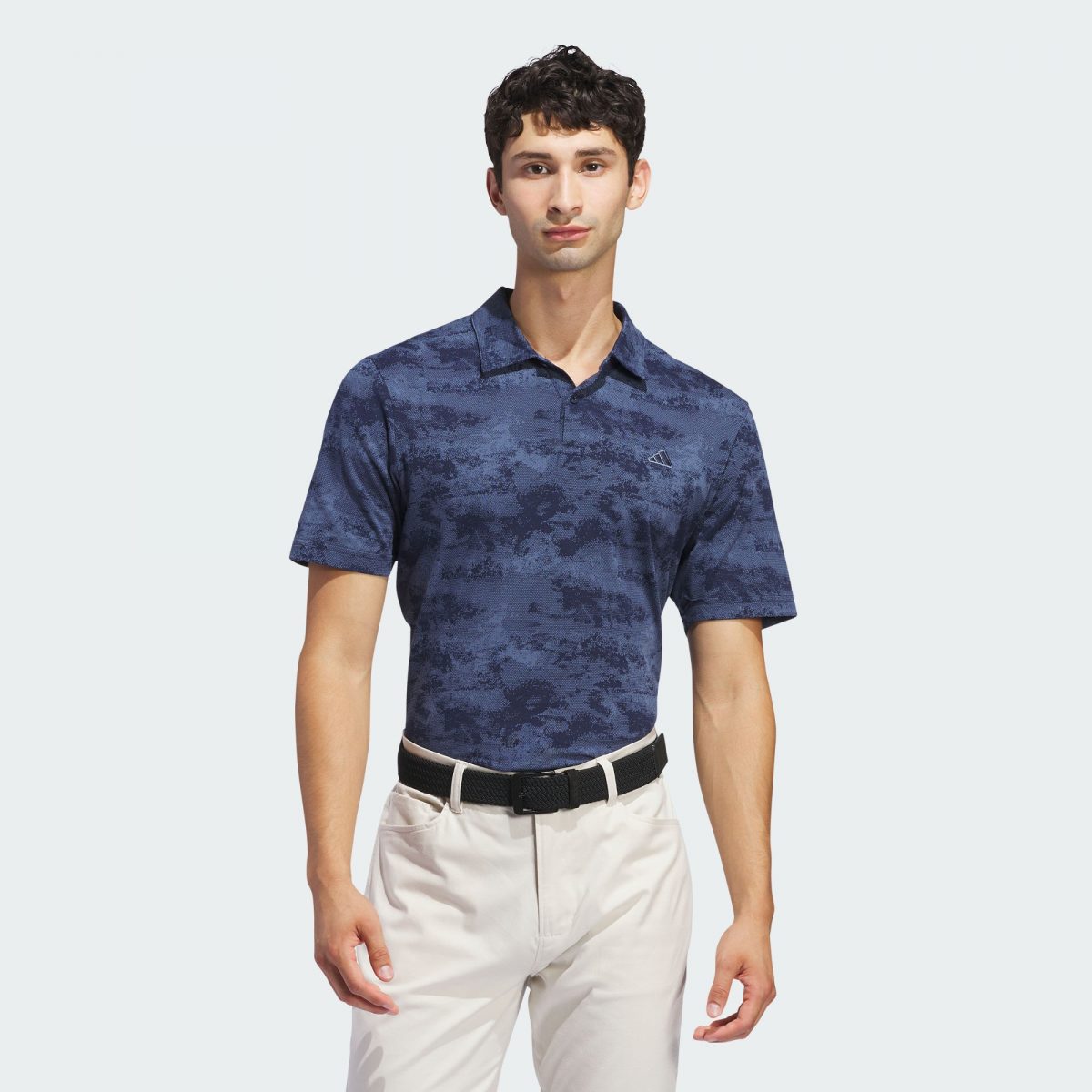 Мужская футболка adidas GO-TO PRINTED MESH POLO SHIRT синяя фото