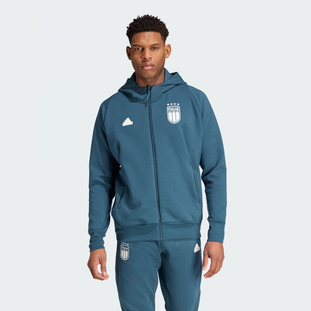 Мужское худи adidas ITALY TRAVEL FULL-ZIP HOODIE фото