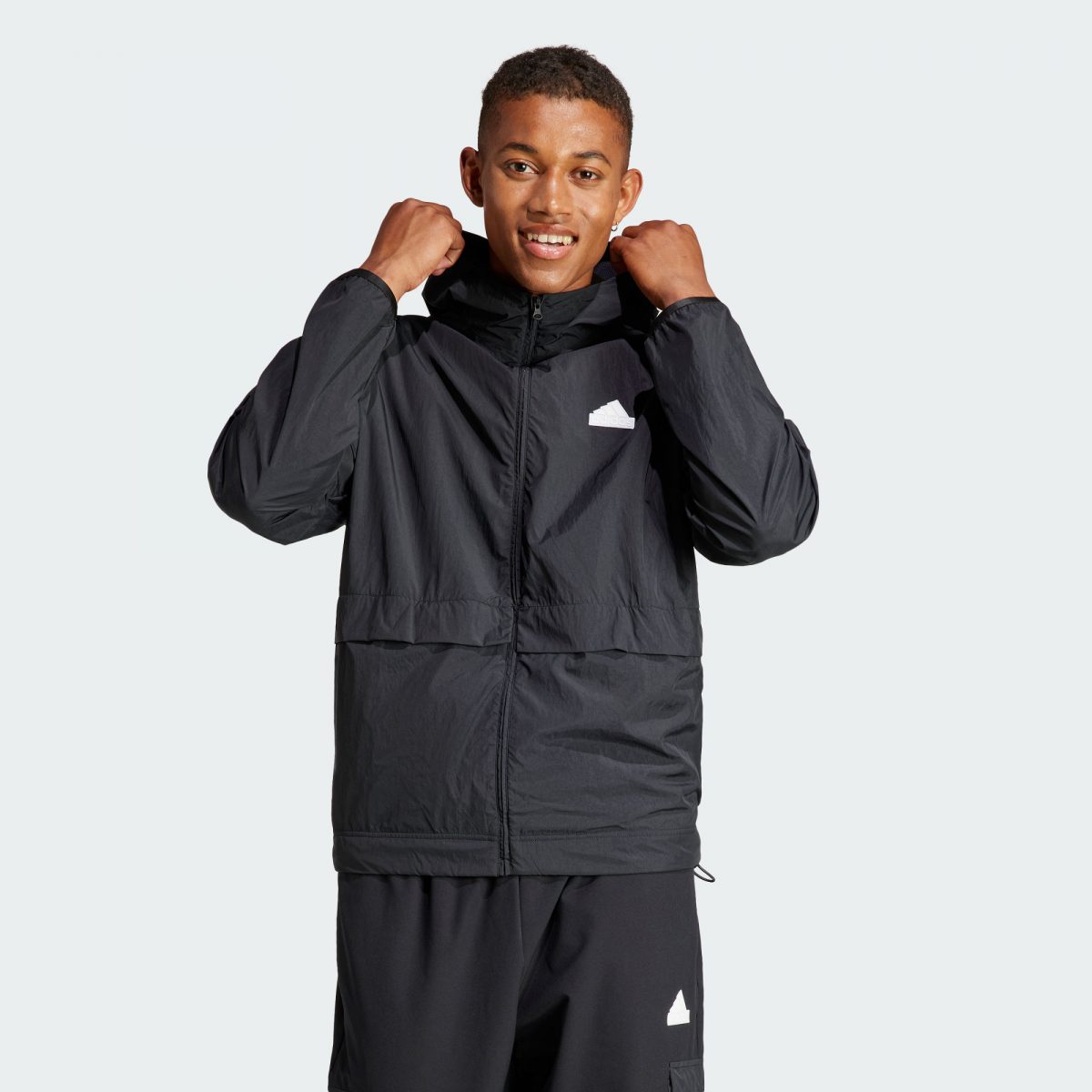 Мужское худи adidas CITY ESCAPE FULL-ZIP HOODIE черное фото