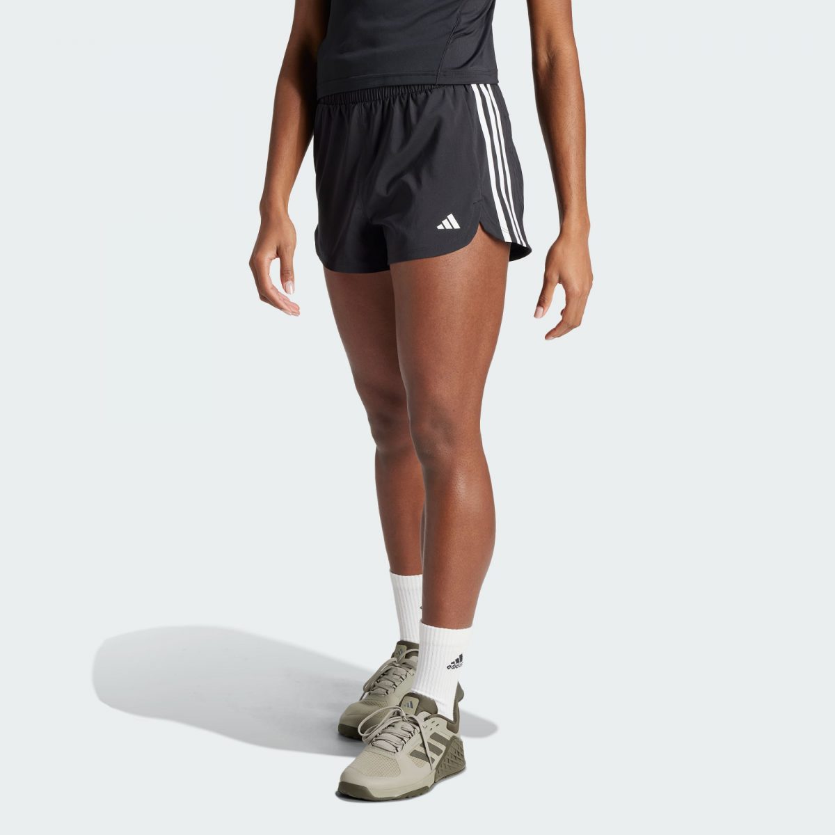Женские шорты adidas PACER TRAINING HIGH-RISE SHORTS фото