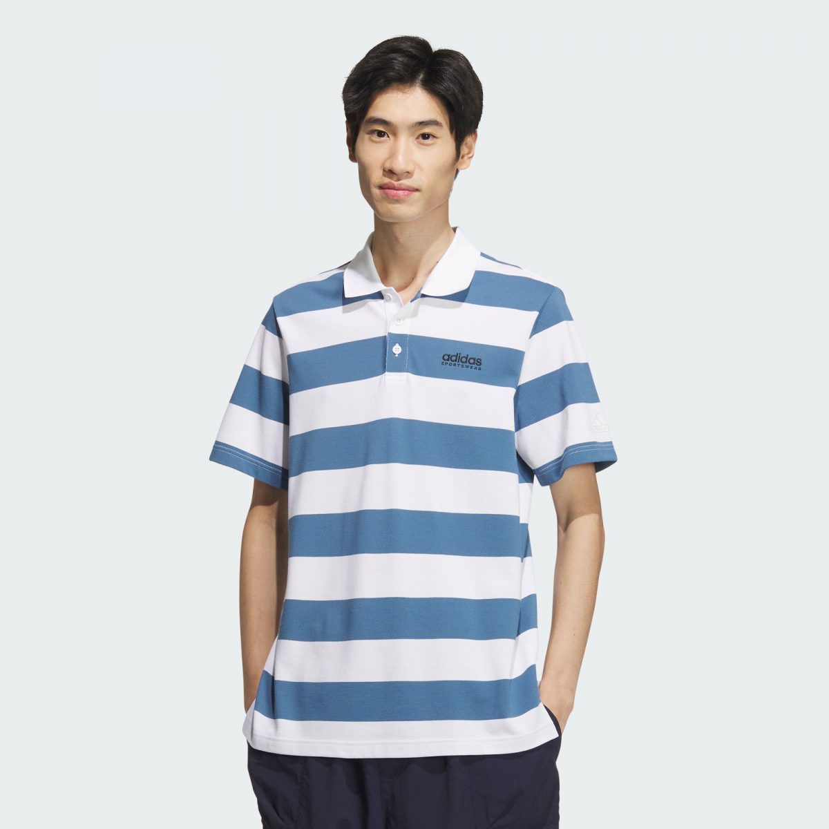 Мужская футболка adidas PIQUÉ STRIPE POLO SHIRT JI9058 фото