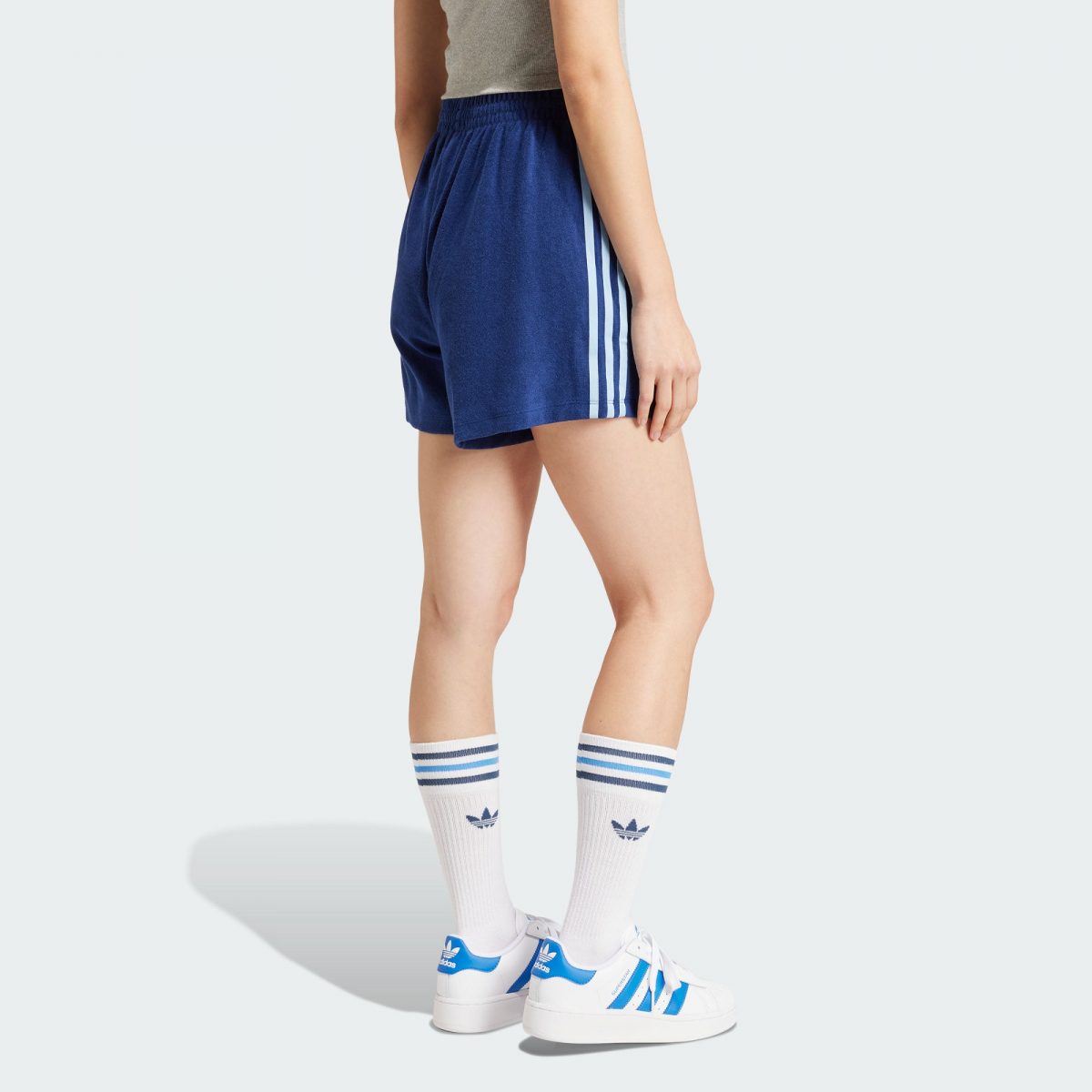 Женские шорты adidas TERRY SHORTS синие фотография