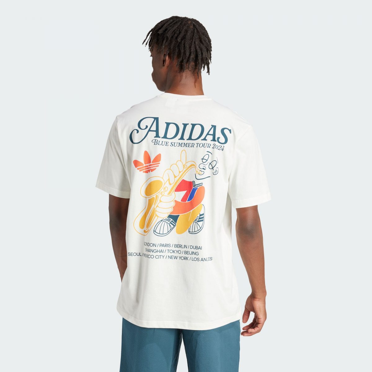 Мужская футболка adidas GRAPHIC FIRE TREFOIL T-SHIRT белая фотография