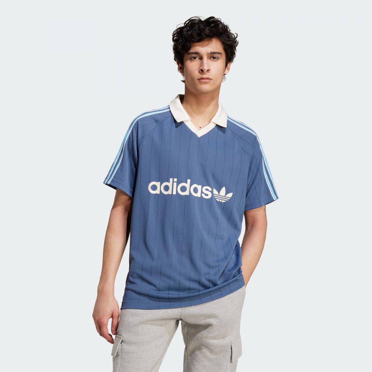 Мужская рубашка adidas PINSTRIPE JERSEY IU0199 фото