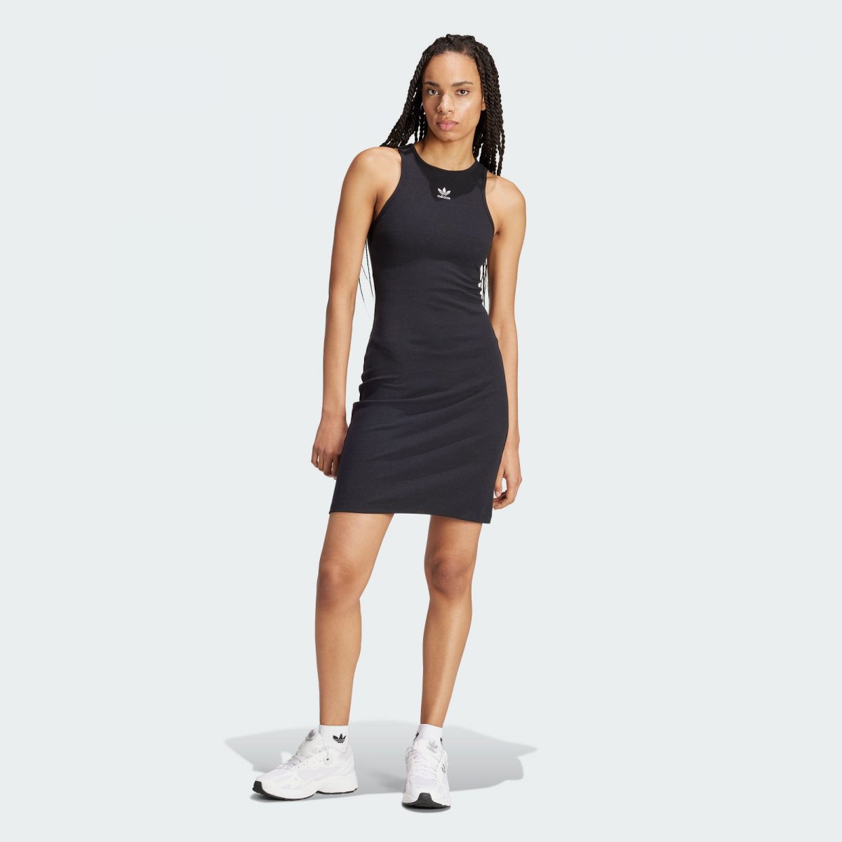 Женское платье  adidas ESSENTIALS RIB TANK DRESS черное фото