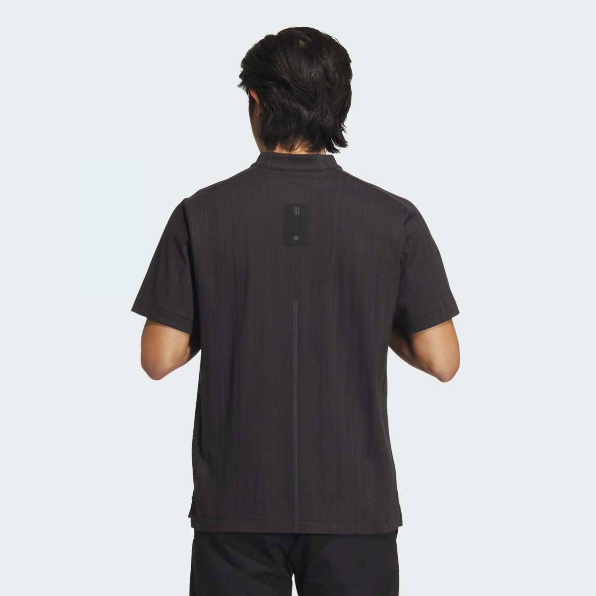 Мужская футболка adidas WUJI JAQUARD POLO SHIRT черная фотография