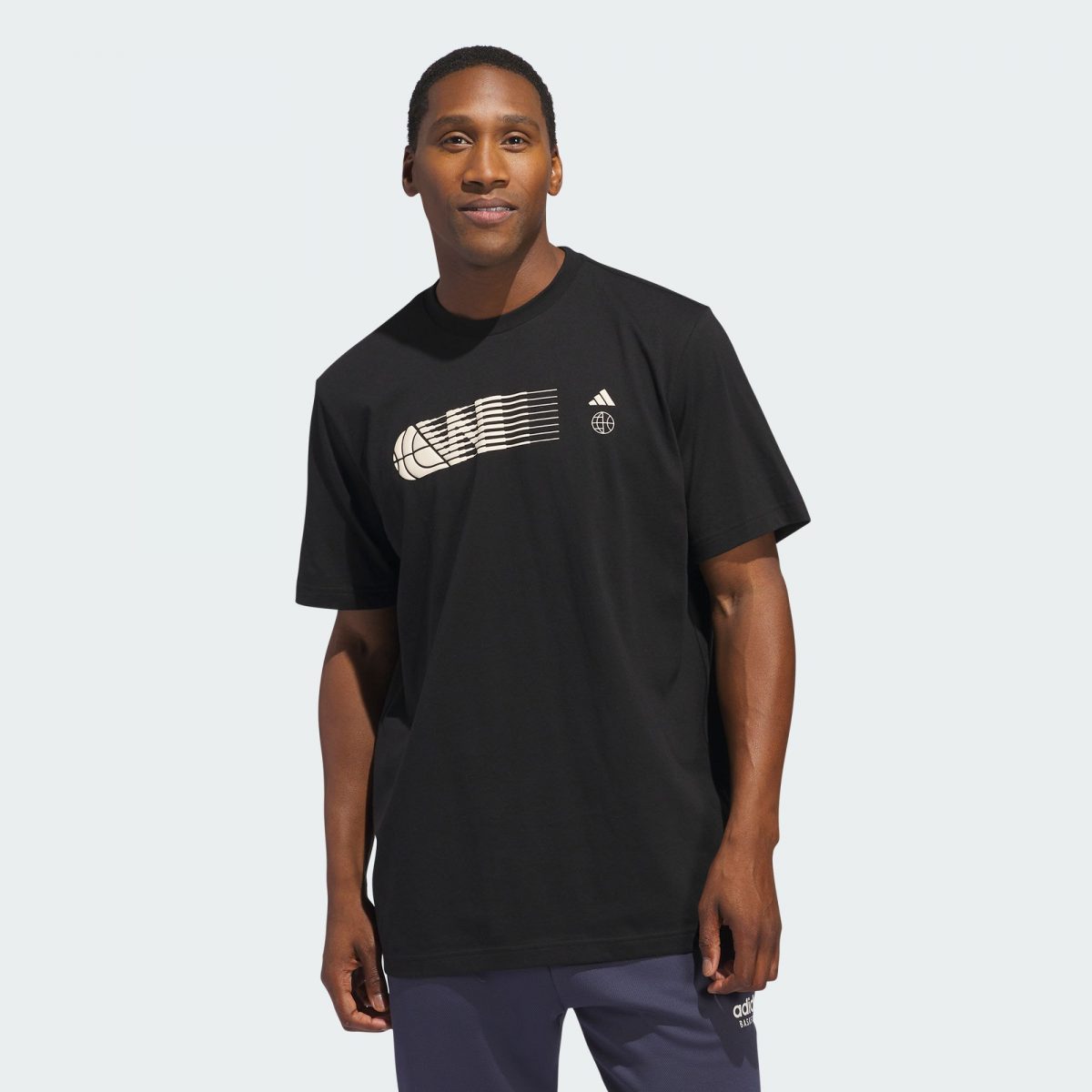 Мужская футболка adidas WORLDWIDE HOOPS CITY T-SHIRT черная фото