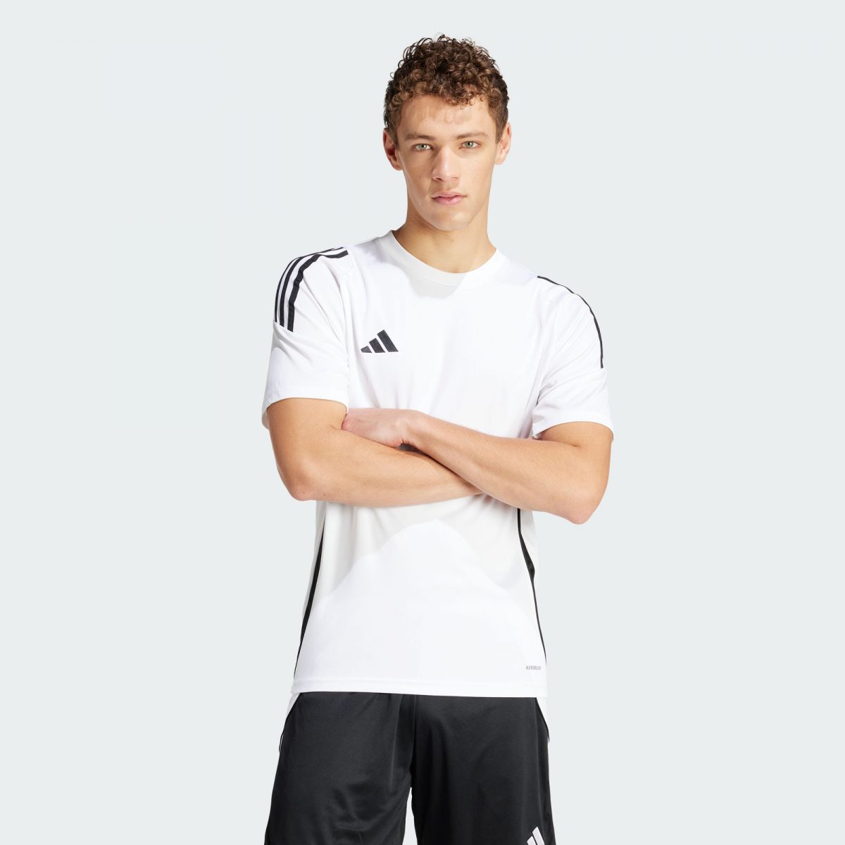 Мужская футболка adidas TIRO 24 JERSEY черно-белая фото
