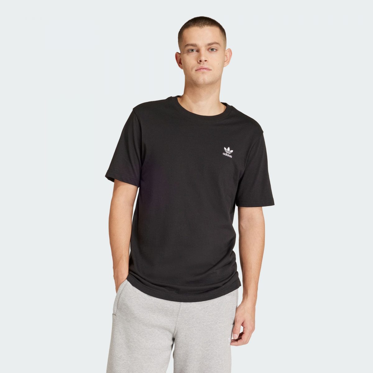 Мужская футболка adidas TREFOIL ESSENTIALS T-SHIRT черная фото
