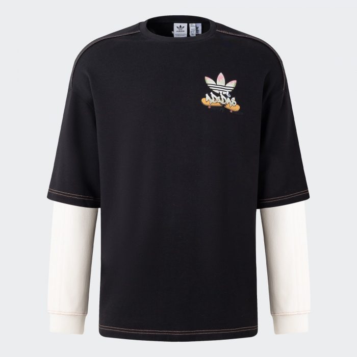 Свитшот adidas CITY SKATE FAUX TWO-IN-ONE CREW TOP