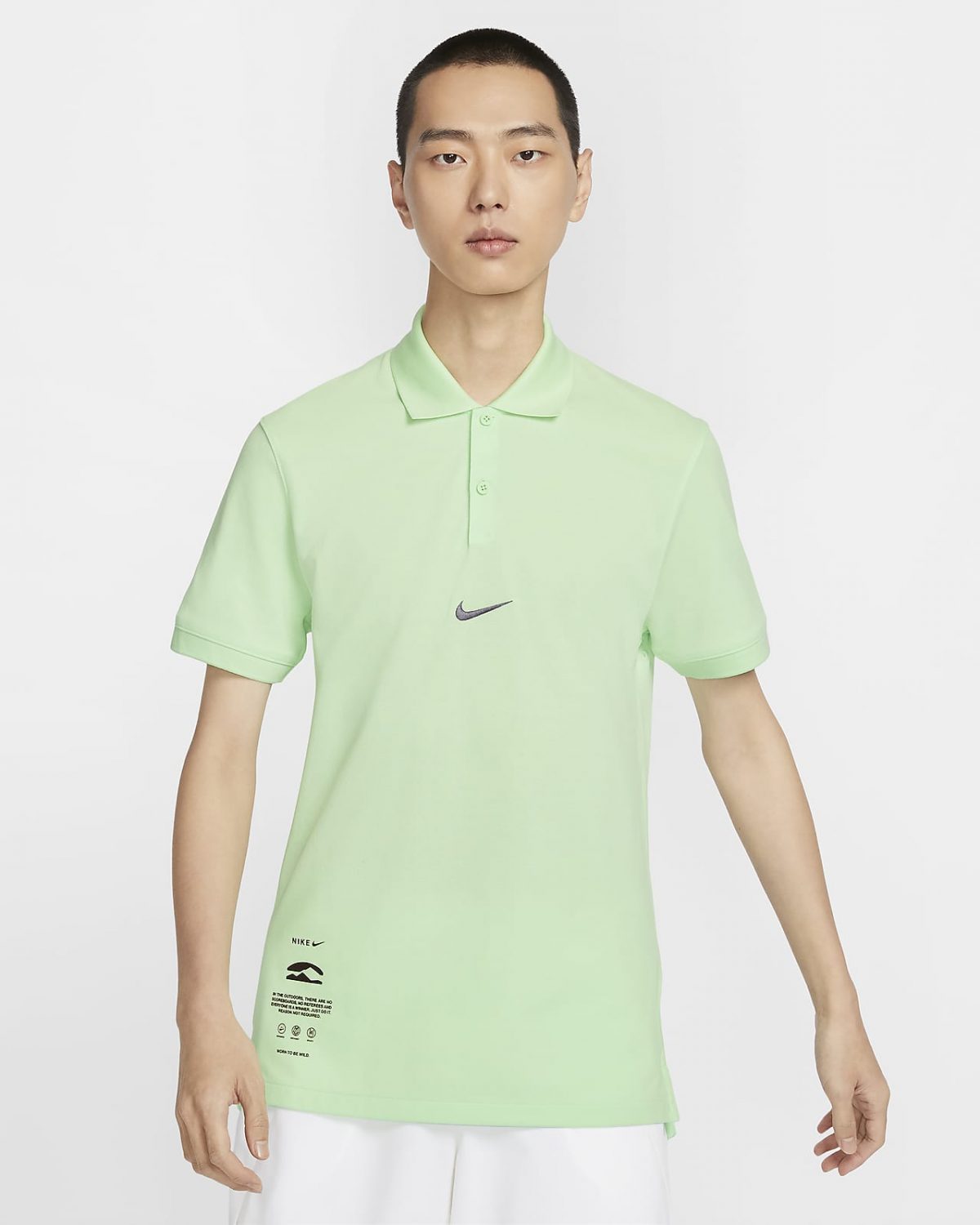 Мужская футболка Nike polo зеленая фото