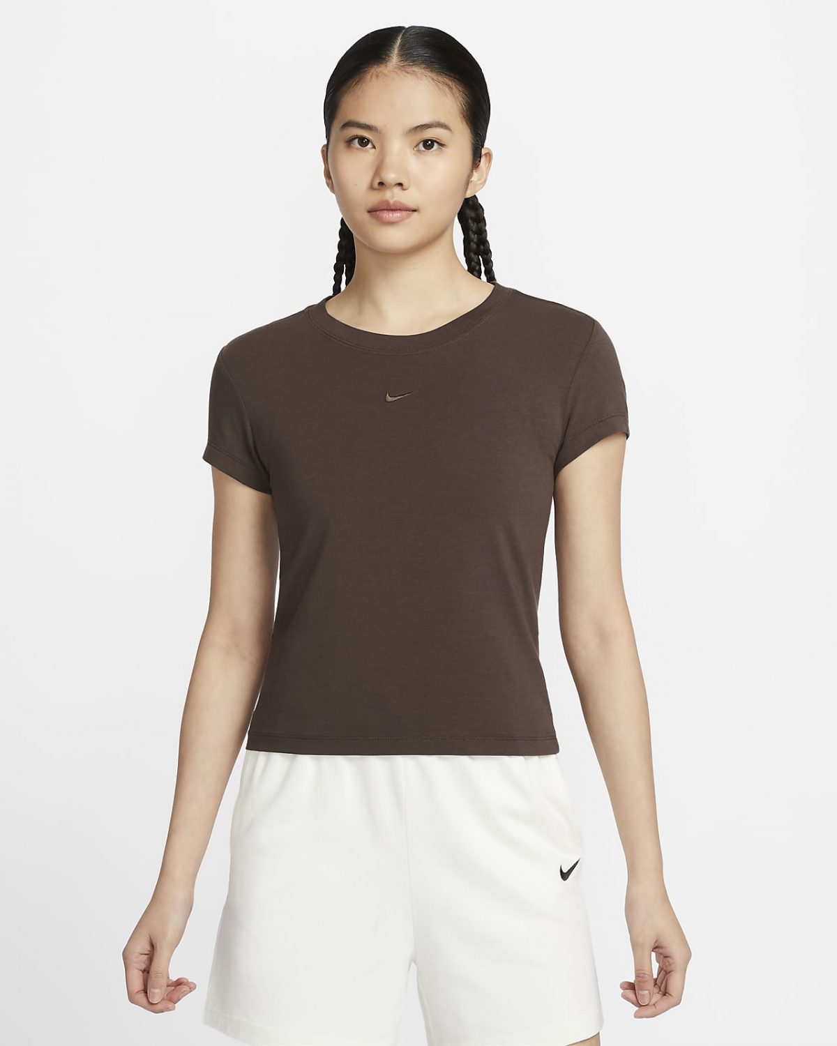 Женская футболка Nike Sportswear Chill Knit коричневая фото