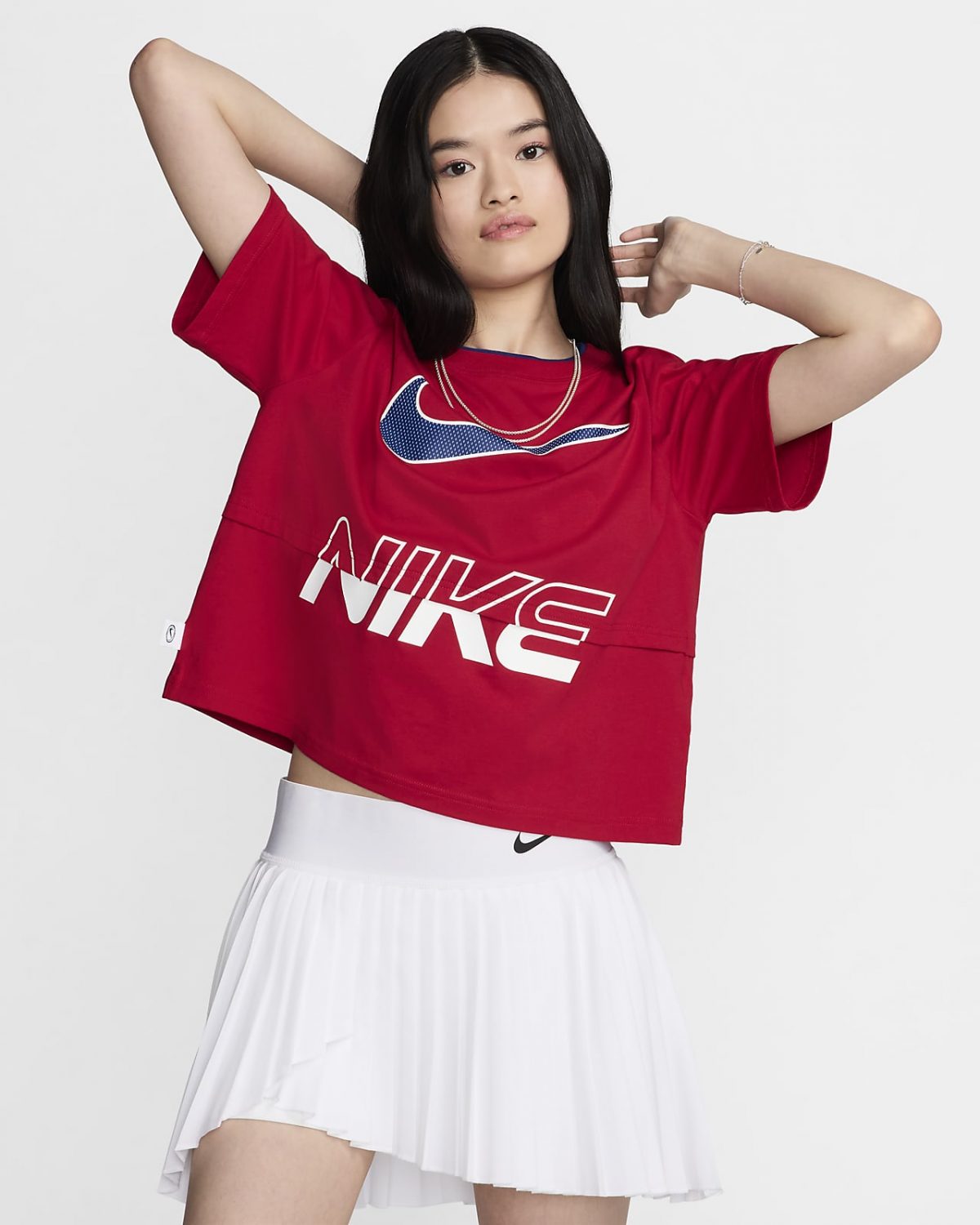 Женская рубашка Nike Sportswear красная фото