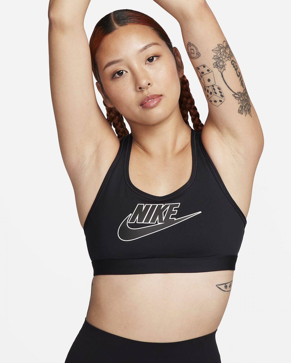 Женское боди Nike Swoosh черное фотография